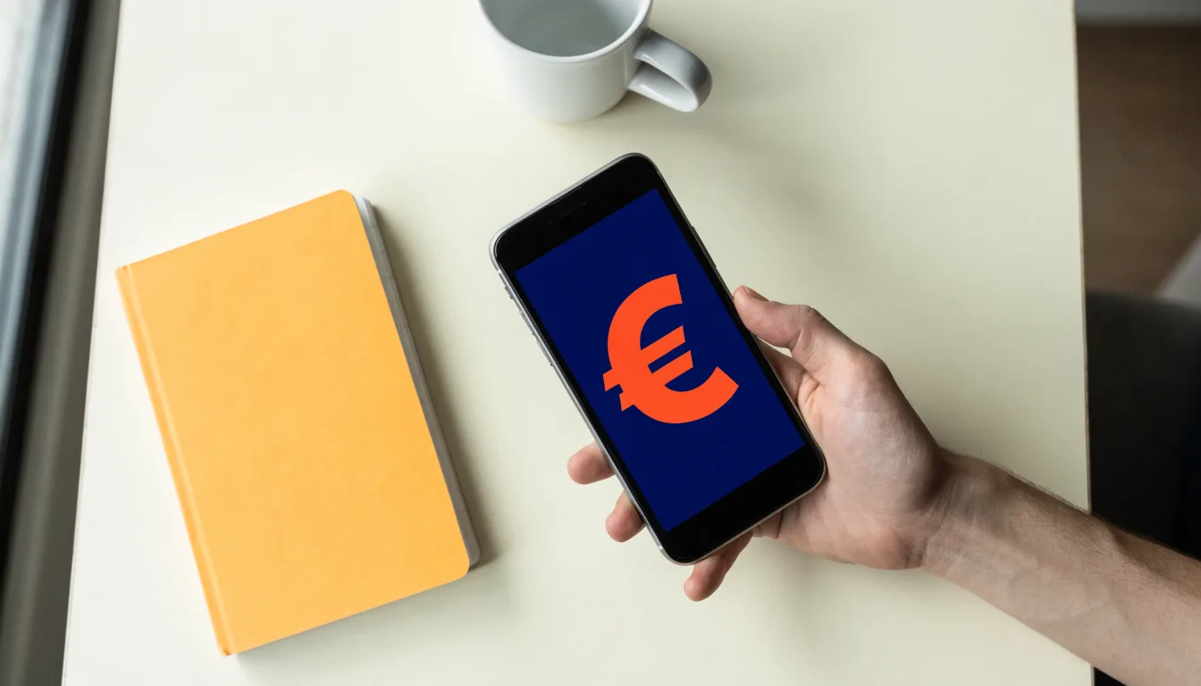 Un documento di identità appoggiato accanto a uno smartphone con un timer sullo schermo, su un tavolo da cucina