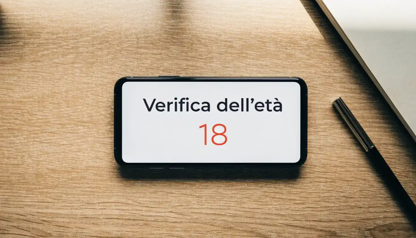 Un foglio di concessione in carta con un timbro rosso, appoggiato su una scrivania di legno accanto a una penna
